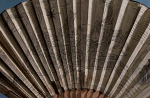 バースの地図を描いたファンの詳細、1790年頃（印刷された紙の葉と木） 作： English School